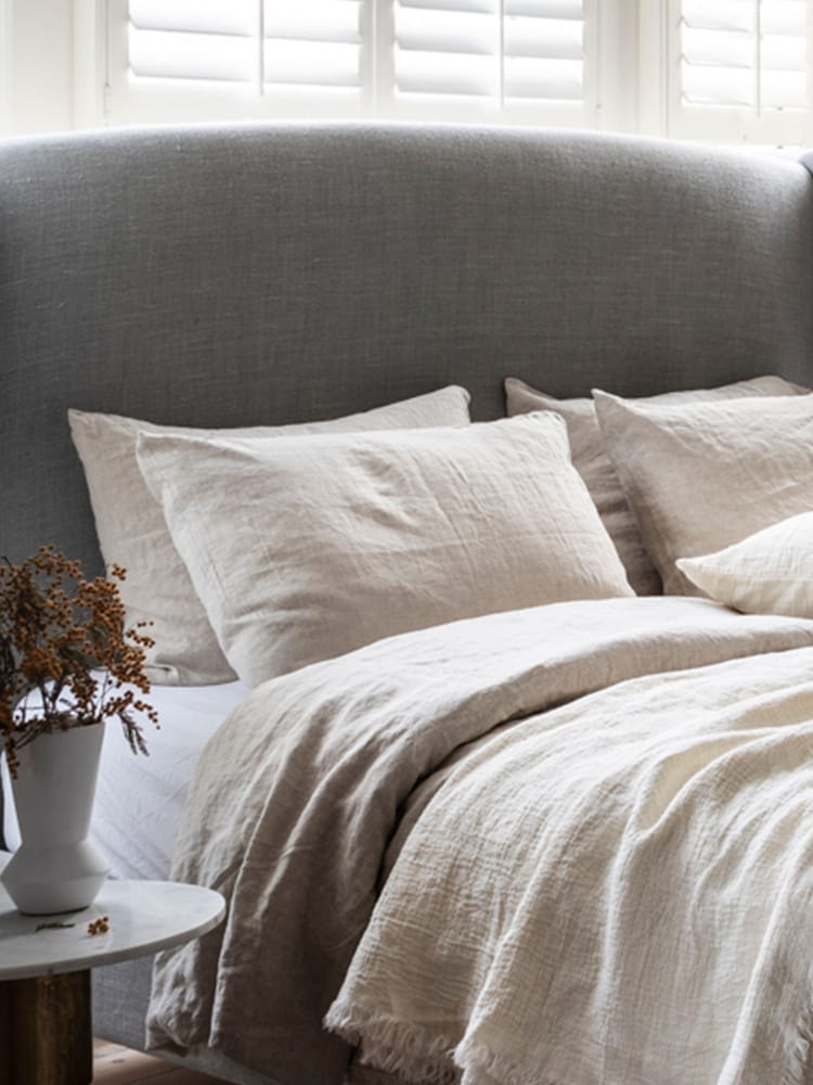 Piglet in Bed Cream Crinkle 100% Linen Throw - Image 1 of 4 Piglet in Bed Cream Crinkle 100% Linen Throw - Image 1 of 4