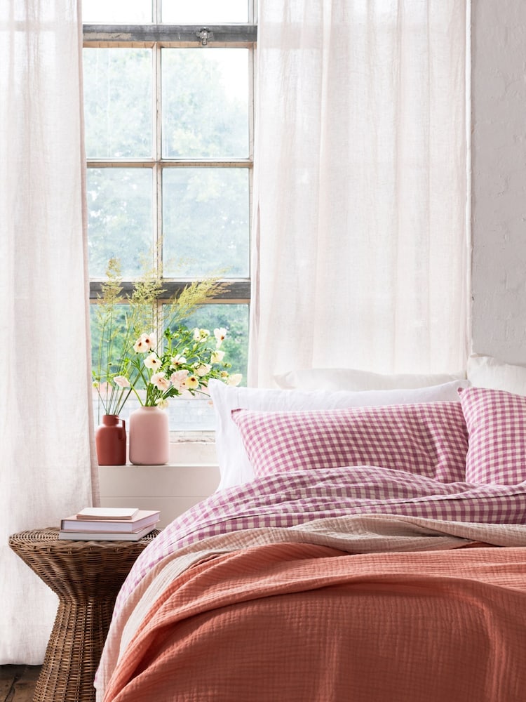 Piglet in Bed Oatmeal 100% Linen Curtains - Image 1 of 3