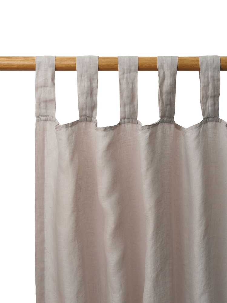 Piglet in Bed Oatmeal 100% Linen Curtains - Image 2 of 3