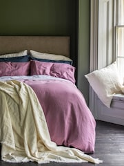 Piglet in Bed Raspberry Linen Duvet Cover - Image 1 of 5