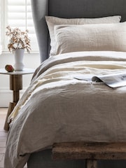 Piglet in Bed Oatmeal Linen Duvet Cover - Image 1 of 5