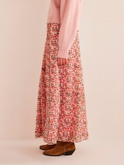 Boden Pink Ruffle Crinkle Maxi Skirt - Image 3 of 6