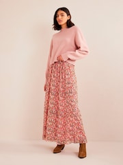 Boden Pink Ruffle Crinkle Maxi Skirt - Image 4 of 6