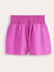 Boden Pink Linen Shirred Waist Shorts - Image 2 of 2