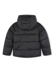 HUGO Black Logo Hooded Puffer Coat - Image 2 of 2
