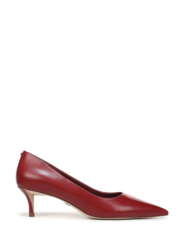 Sam Edelman Red Summer Regular Fit Point Toe Kitten Heel Court Shoes - Image 1 of 7 Sam Edelman Red Summer Regular Fit Point Toe Kitten Heel Court Shoes - Image 1 of 7