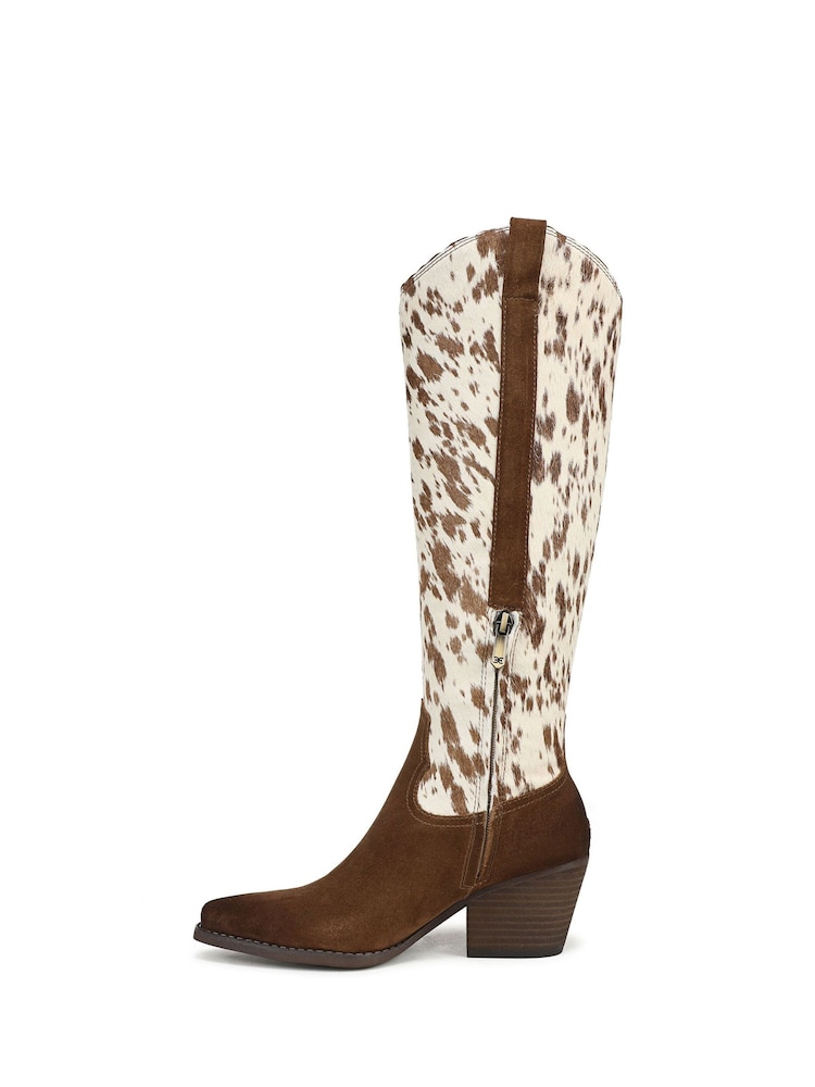 Sam Edelman Brown Wyatt Regular Fit Knee High Western Boots - Image 2 of 7 Sam Edelman Brown Wyatt Regular Fit Knee High Western Boots - Image 2 of 7
