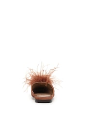 Sam Edelman Brown Khai Feather Regular Fit Mules - Image 5 of 7