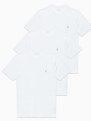 AllSaints White Brace Short Sleeve Crew T-Shirts 3 Pack - Image 6 of 6