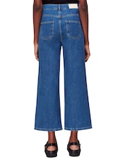 Whistles Blue Wide Leg Cropped 100% Cotton Jeans - Image 2 of 4