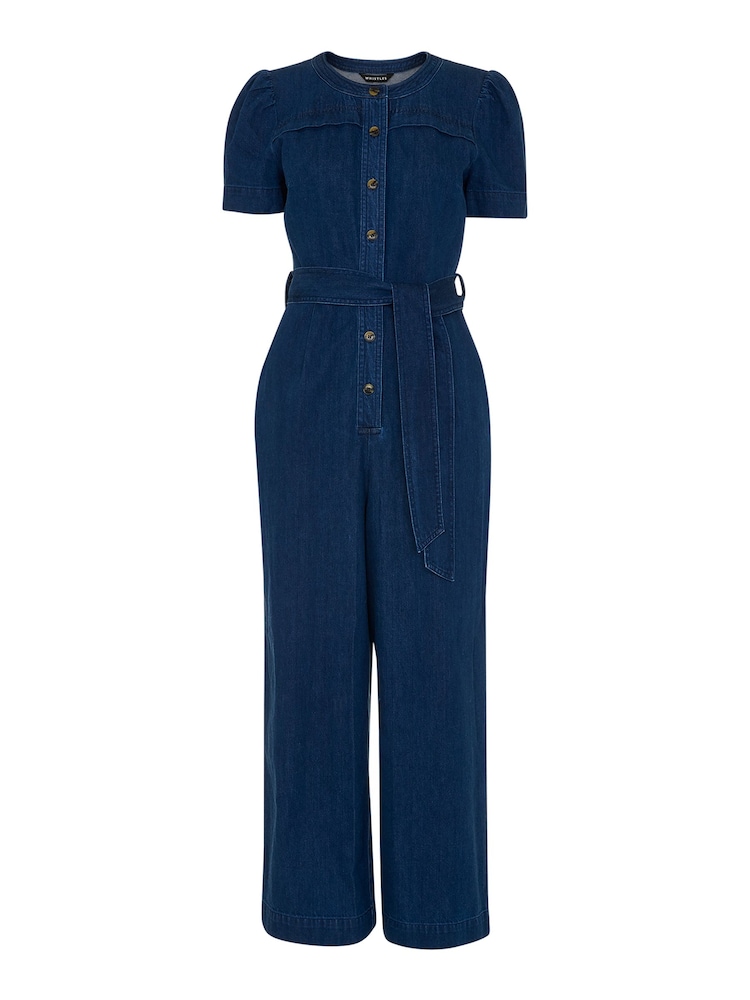Whistles Blue 100% Cotton Alana Denim Jumpsuit - Image 4 of 4 Whistles Blue 100% Cotton Alana Denim Jumpsuit - Image 4 of 4