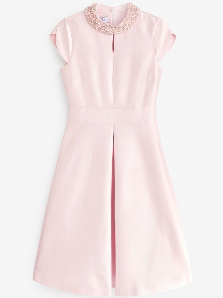Hobbs Pink Marcella Beaded Dress - Image 2 of 4