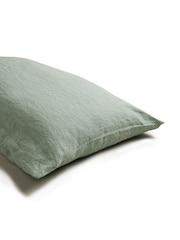 Piglet in Bed Sage Green 100% Linen Pillowcase Set of 2 - Image 2 of 4