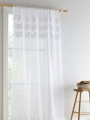 Pineapple Elephant White Izmir Tassel Slot Top Voile Curtain Panel - Image 1 of 4