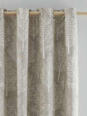 Catherine Lansfield Natural 100% Cotton Alder Trees Eyelet Curtain - Image 1 of 4