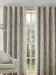 Catherine Lansfield Natural 100% Cotton Alder Trees Eyelet Curtain - Image 2 of 4