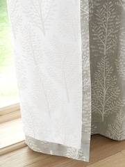 Catherine Lansfield Natural 100% Cotton Alder Trees Eyelet Curtain - Image 4 of 4