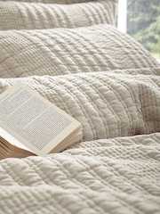 Pineapple Elephant Natural Tamba Jersey Stripe Quilted Duvet Cover Set - Image 3 of 4