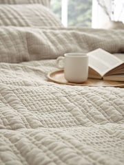 Pineapple Elephant Natural Tamba Jersey Stripe Quilted Duvet Cover Set - Image 4 of 4