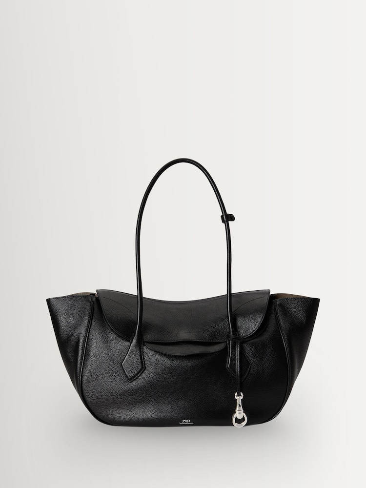 Polo Ralph Lauren Black Blaze Large Leather Shoulder Bag - Image 1 of 5