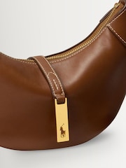 Polo Ralph Lauren Brown Small Leather Saddle Shoulder Bag - Image 6 of 6