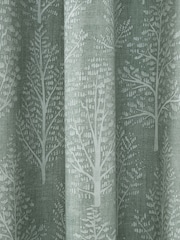 Catherine Lansfield Green 100% Cotton Alder Trees Eyelet Curtain - Image 3 of 4