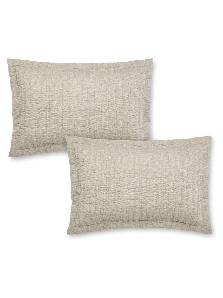 Pineapple Elephant Set of 2 Natural Tamba Jersey Stripe Oxford Pillowcases - Image 2 of 2