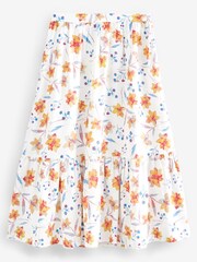 French Connection Camille Drape Tiered Midi White Skirt - Image 3 of 3