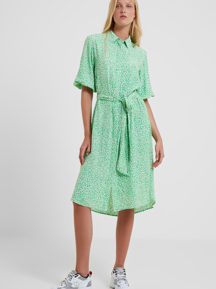French Connection Green Cadie Delph Drape Shirt Dress - Image 1 of 4