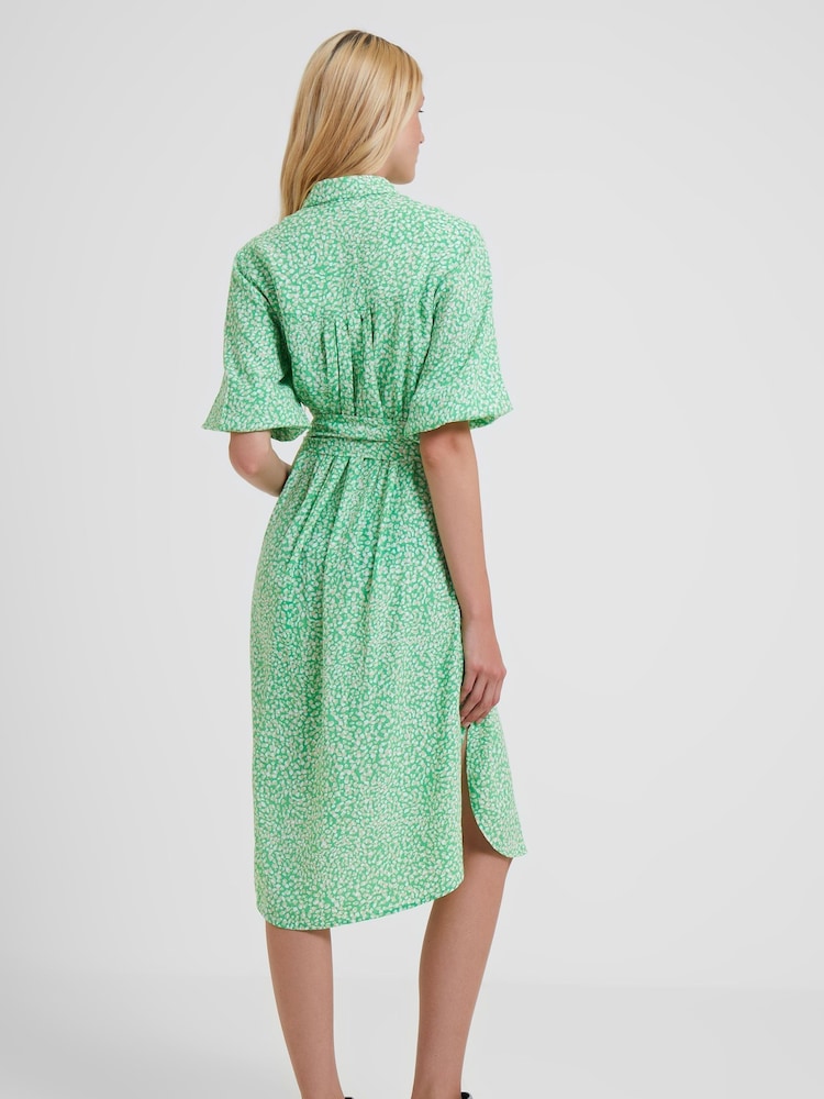 French Connection Green Cadie Delph Drape Shirt Dress - Image 2 of 4