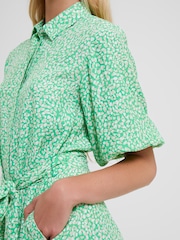 French Connection Green Cadie Delph Drape Shirt Dress - Image 3 of 4