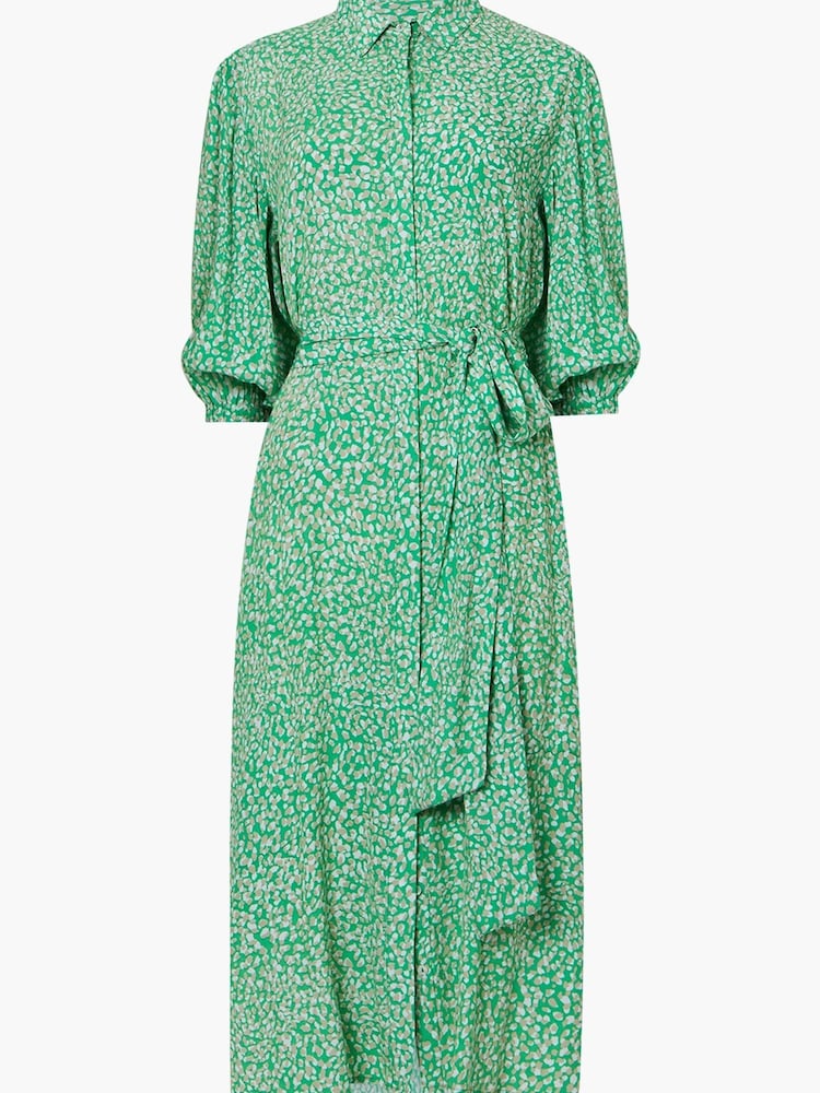 French Connection Green Cadie Delph Drape Shirt Dress - Image 4 of 4