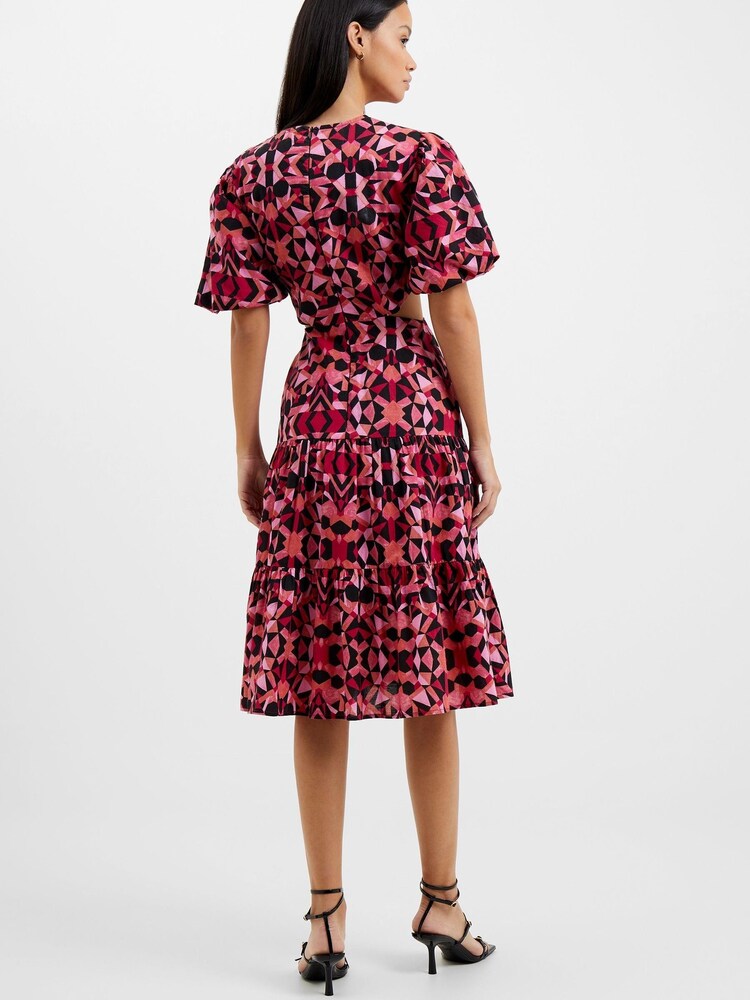 French Connection Pink Felicity Cotton Cut Out Dress - Image 2 of 4