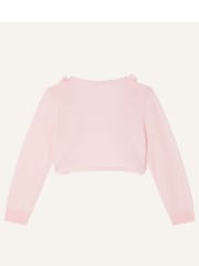 Monsoon Pink Baby 100% Cotton Flora 3D Flower Cardigan - Image 2 of 3
