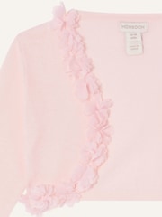 Monsoon Pink Baby 100% Cotton Flora 3D Flower Cardigan - Image 3 of 3