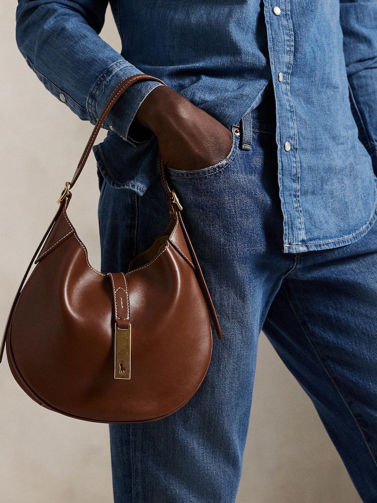 Polo Ralph Lauren Brown Small Leather Shoulder Bag - Image 1 of 2 Polo Ralph Lauren Brown Small Leather Shoulder Bag - Image 1 of 2