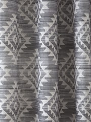 Catherine Lansfield Grey Aztec Geo Lined Eyelet Eyelet Curtain - Image 3 of 4