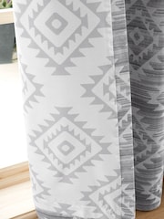 Catherine Lansfield Grey Aztec Geo Lined Eyelet Eyelet Curtain - Image 4 of 4