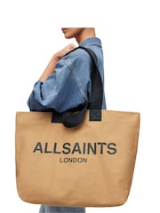 AllSaints Black 100% Cotton Ali Canvas Tote Bag - Image 2 of 5