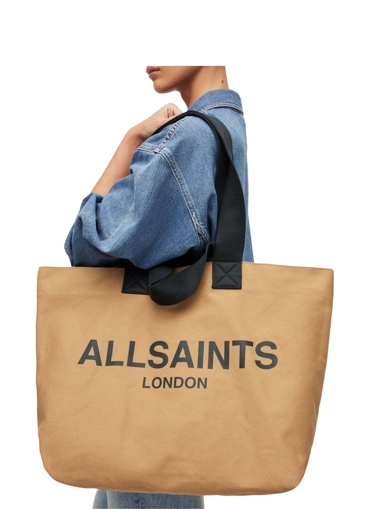 AllSaints Black 100% Cotton Ali Canvas Tote Bag - Image 2 of 5