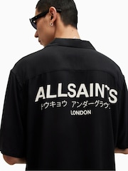 AllSaints Black Underground Short Sleeve Shirt - Image 2 of 7