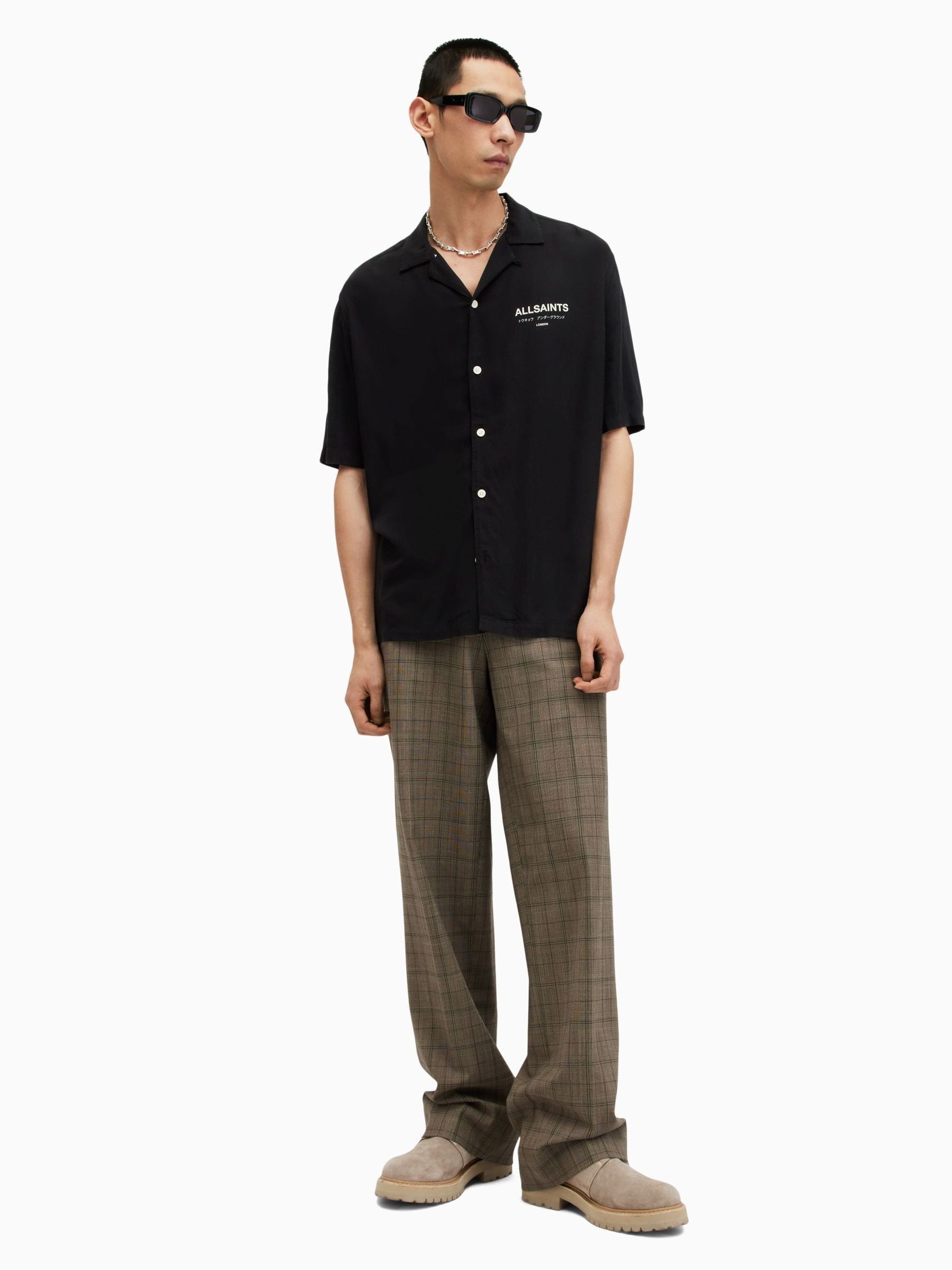Buy AllSaints Black Underground Short Sleeve Shirt from Next USA