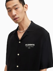 AllSaints Black Underground Short Sleeve Shirt - Image 4 of 7