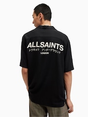 AllSaints Black Underground Short Sleeve Shirt - Image 6 of 7