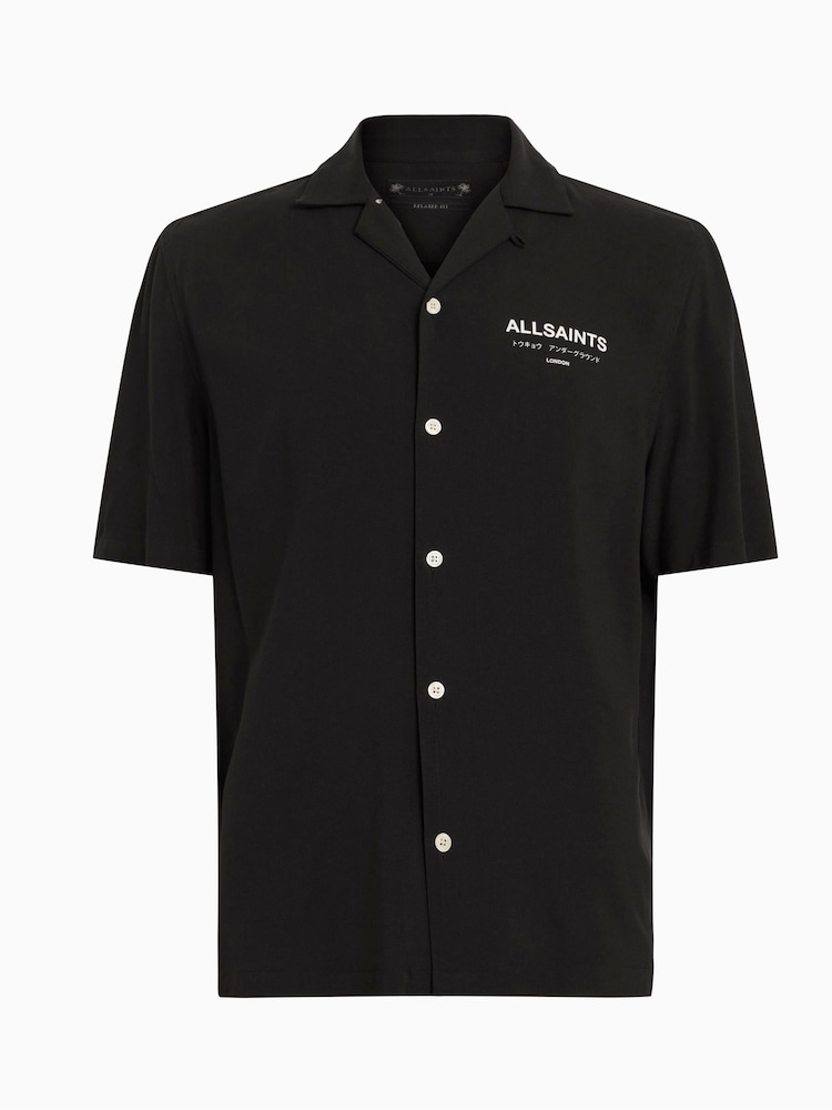 AllSaints Black Underground Short Sleeve Shirt - Image 7 of 7