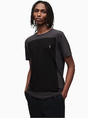 AllSaints Black Lobke Short Sleeve Crew T-Shirt - Image 1 of 5