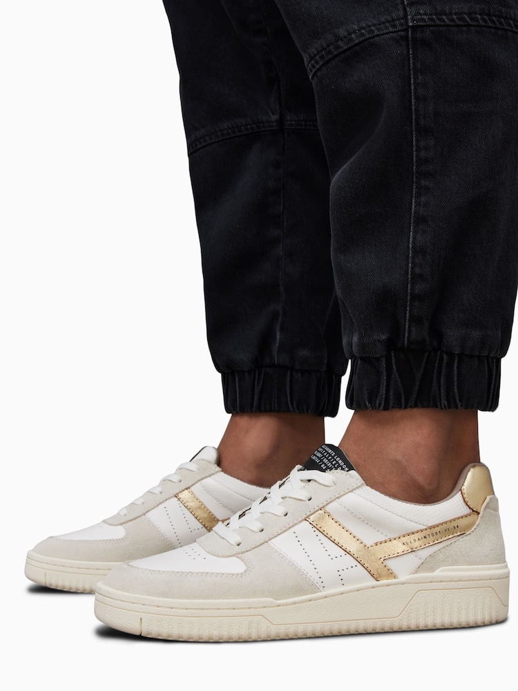 AllSaints White VIX Suede Sneakers - Image 1 of 5
