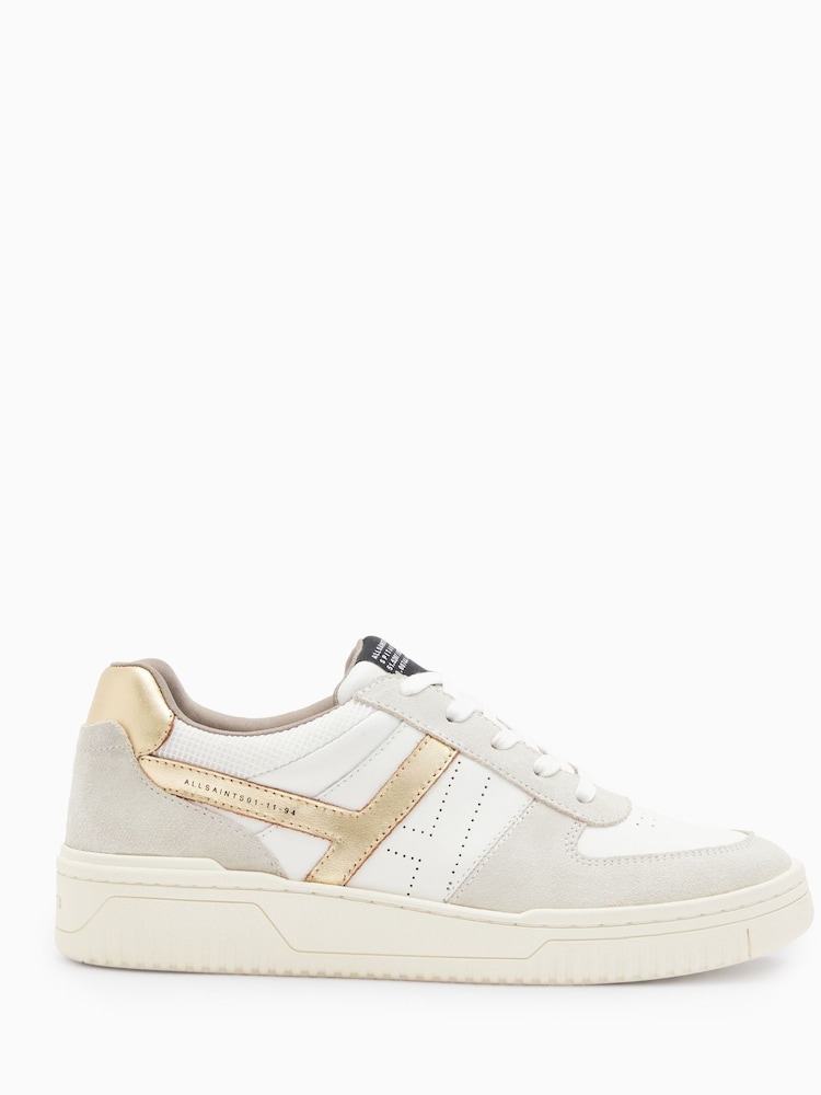 AllSaints White VIX Suede Sneakers - Image 2 of 5