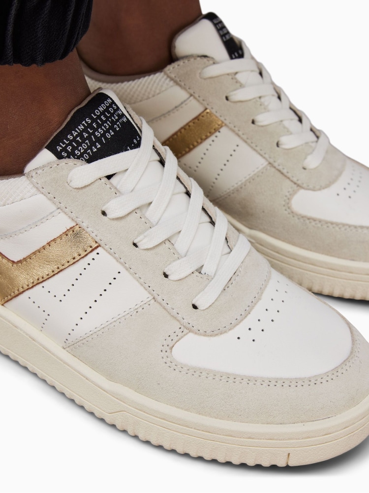 AllSaints White VIX Suede Sneakers - Image 4 of 5