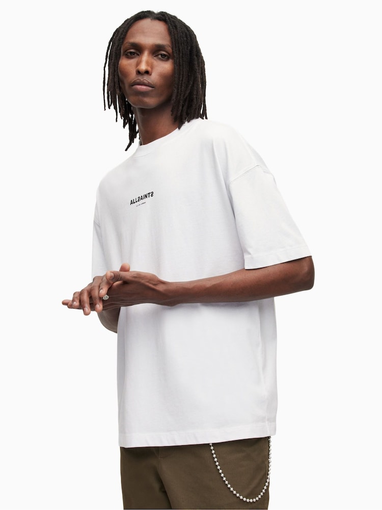 AllSaints White Subverse Short Sleeve Crew T-Shirt - Image 1 of 7